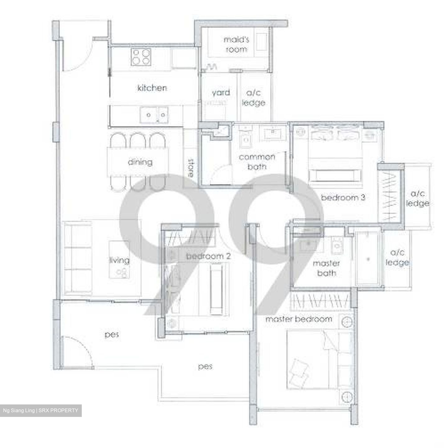 Three 11 (D20), Apartment #410228111